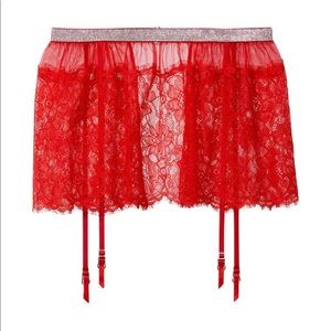 VERY SEXY Shine Lace Skirt with Garters NWT